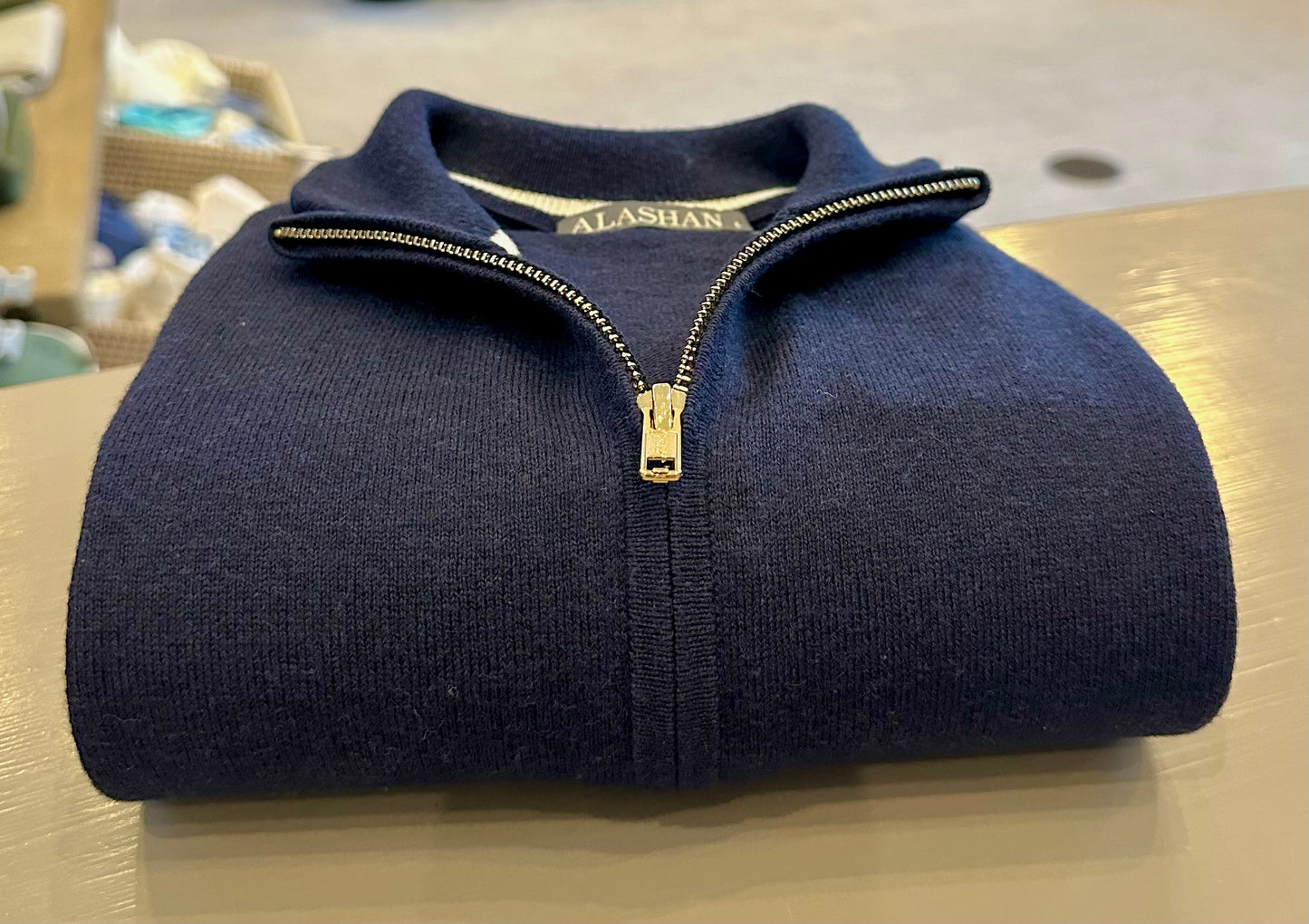Alashan Navy 1/4 Zip Sweater
