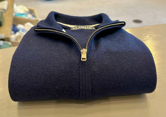Alashan Navy 1/4 Zip Sweater